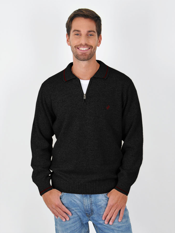 Sweater hombre c/cierre tipo chomba Mauro Sergio- __Oferta